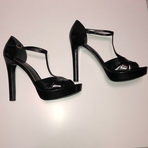 Ralph Lauren Black Leather Heels /Sandals